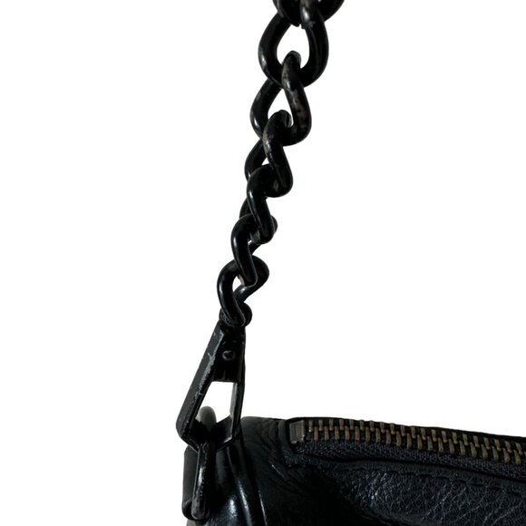 Rebecca Minkoff Black Leather Crossbody Partial Chain Link Shoulder Strap - Picture 7 of 16
